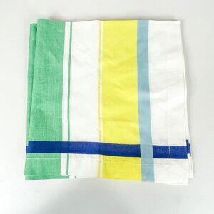 Williams-Sonoma Plaid Cotton Napkins 20x20 Green Yellow White Set of 2